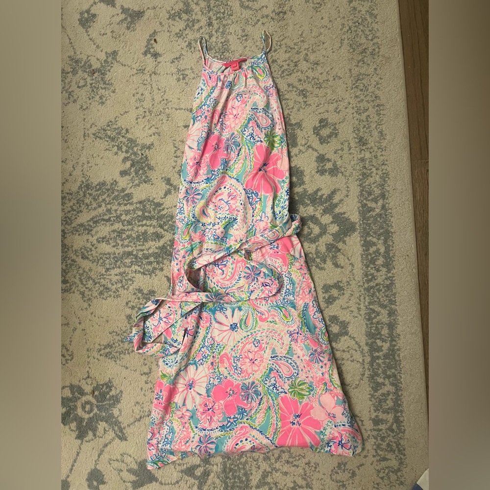 Lilly Pulitzer summer tie dress- M - midi length- brand new!